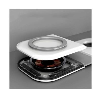 China Mobile phone/earphone/smart watch S33 the new hot-selling wireless charger double 180 degree foldable charging 3 in 1 magnetic wireless charging for sale