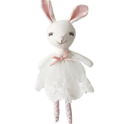 China Custom Handmade Canvas Bunny Rabbit Doll Rag Doll Bed Sleeping Plush Soft Toy Baby Toys for sale