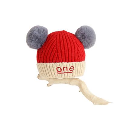 China Wholesale China Character Hat With Embroidery Logo Winter Warm Knitted Pom Beanies Custom Hat for sale