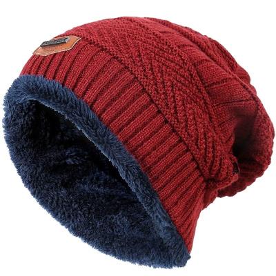 China JOINT Hot Selling Unisex Fisherman Skullcap With Faux Fur Warm Winter Knit Beanie Hat For Man for sale