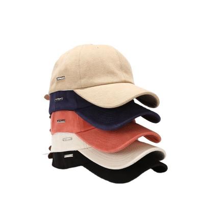 China COMMON Wholesale Unisex Adjustable Cotton Customized Simple Fitted 6 Panel Hat With Metal Logo Baseball Hats for sale