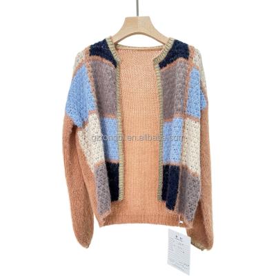 China Spring 2023 Spring Autumn Cropped Korean Style Cardigan Custom Made Mohair Anti-pilling Knit Women Sweater for sale