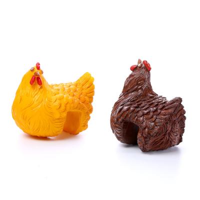 China Europe Staple Ladder Resin Crafts Gaped Hen Decoration Outdoor Garden Ornaments for sale