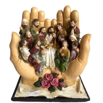 China Europe Jesus Christ Church Ornament Last Supper Resin Opens Statue Ornament for sale