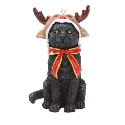 China New Christmas Day Ornament Cat Resin Ornament Home Decoration Europe Christmas Elks for sale