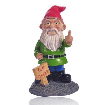 China Place Custom Guy Mugs Garden Gnome Funny Statue - Middle Finger Combination Gnome - Indoor/Outdoor Garden Gnome for sale