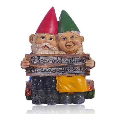 China Contemporary A couple gnome resin figurines for garden home patio decorations for sale