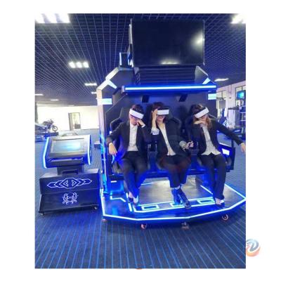 China Coin Operated Metal Virtual Reality Games Simulator 9d vr 3 Seats Chair Game Machine for sale