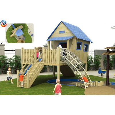 China Bring happiness and stimulate to imagine toys airplane maintains wooden rubber floor children outdoor playground for sale