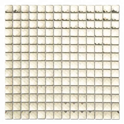 China Parquet Gold and Glass Slab Diamond Shaped Mosaic Silver Square Mirror Tiles for sale