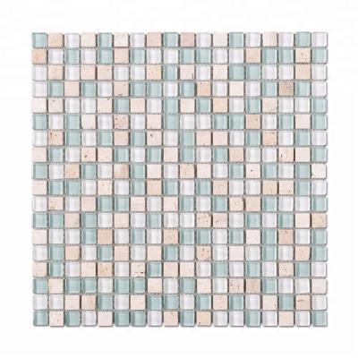 China Parquet Soulscrafts 15x15 Crystal Glass Mosaic Tile colored for Backsplash for sale