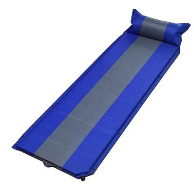 China Portable Lightweight Waterproof Light Goods Camp Pad Air Mattress Sleep Self-Inflating Pad With Attached Pillow for sale