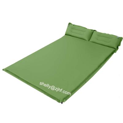 China Double Size With Pillow Camping Mattress With 2 Pillows For Waterproof 75D Polyester Sleep Traveling Mat for sale