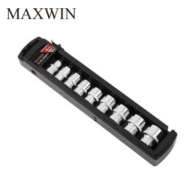 China HEX Logo Brand 9PCS DIY Customized Auto Repair Work Tools Metric 3/8 Inch Drive CR-V Socket Set for sale