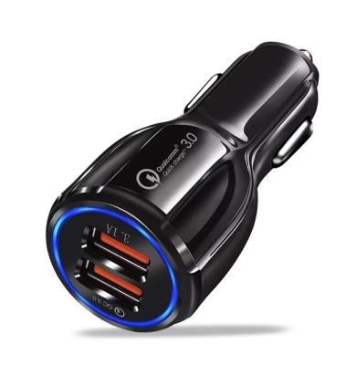 China QC 3.0 Car Charger Mobile Phone Charging 3.0 Dual Dual USB Mobile Phone Fast Universal Car Chargers For iPhone Samsung for sale