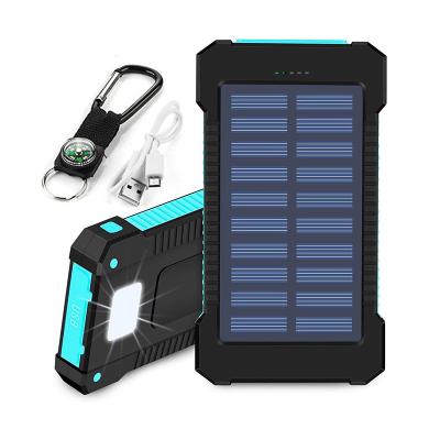 China For Mobile Phone and Laptop 2021 Hot Selling 2 USB Powerbanks Portable 10000mah/20000mah External Solar Powerbank Solar Power Bank for sale