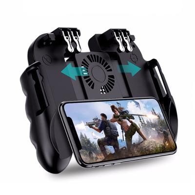 China Ergonomic H9 Six Finger Grip Gamepad Trigger Shooting Fire Fan Gamepad Free Joystick Suitable Game Controller For IOS Android PUBG Mobile Phone for sale