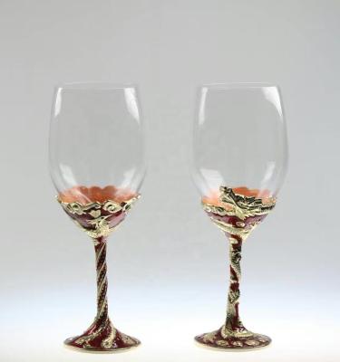 China New Design China Wedding Champagne Glass/Dragon and Phoenix Two Piece Suit for sale