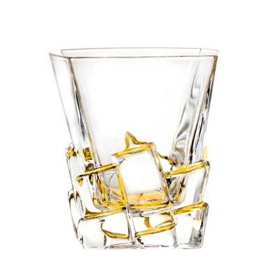 China Europe Barware Stylish Drinking Tumblers Engraved Diamond Crystal Whiskey Cup Whiskey Glass Liquor Cocktail Bar Tumbler for sale