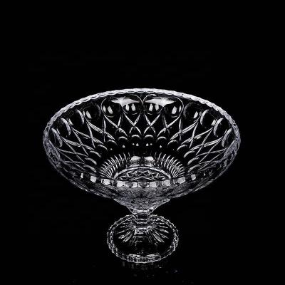 China Europe Alp Ocean Glassware large glass fruit bowl and glass footed salad bowl/decorative glass bowl for sale