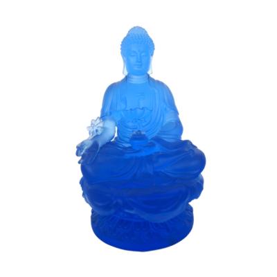 China China Liuli Zen Figure Fengshui Handmade Buddha Figurine Sculpture For Home Decor Gifts for sale