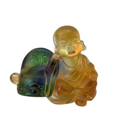 China China Buddhism Products Custom Liuli Crystal Gifts Religious Mini Buddha for sale