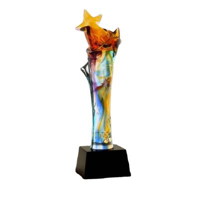 China China Factory Selling High Quality Birthday Awards Star Liuli Iced Trophy For Event Awards for sale