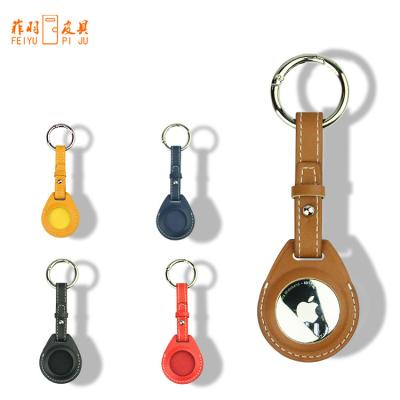 China Shockproof Leather Key Chain Tracking Protected Cover Case For Apple Airtag Protective Case Cover With Anti-lost Key Chain for sale