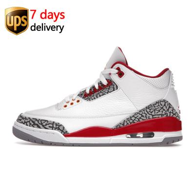 China EVA CT8532-126 Red Top Quality Cardinal Jordan 3 Basketball Shoes Sports Running Shoes Chaussures Homme Sneakers for sale