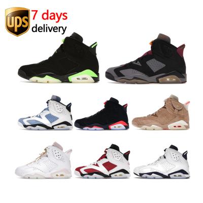 China LOW MOQ Black EVA Nikes Electric Midnight Navy Jordan 6 Retro Unc Rings Mens Shoes Sneakers for sale