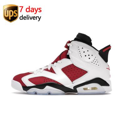 China LOW MOQ CT8529-106 Carmine EVA CARMIN BLACK WHITE Midnight Navy Electric Jordan 6 Retro Unc Rings Mens for sale