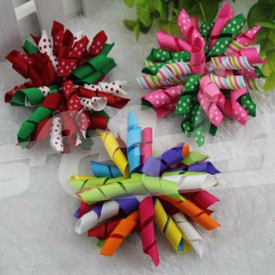 China Newest Ribbon Korker Ribbon Hair Bows With Hair Clips for sale