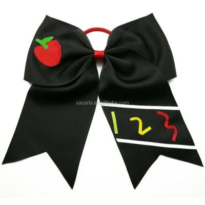 China Apple and 123 styles back to school day cheer bow large size for student JM for sale