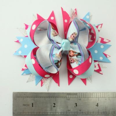 China Frozen Fabric Ribbon Hair Bow for sale