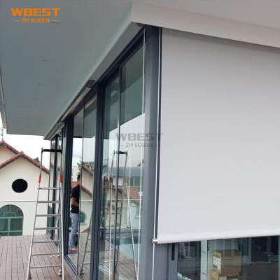 China Modern Steel-Wire Track Outdoor Blackout Guiding Windproof Roller Blind for sale