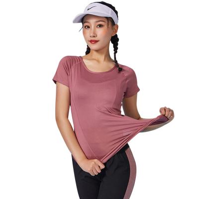 China Breathable lysho sports t-shirt women's short sleeves highly speed dry running training fitness shirt summer yoga wear for sale