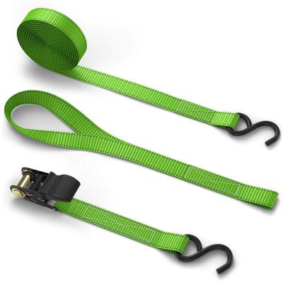 China Short Aluminum Ratchet LULU Polyester Ratchet Tie Down Handle Lashing Strap for sale