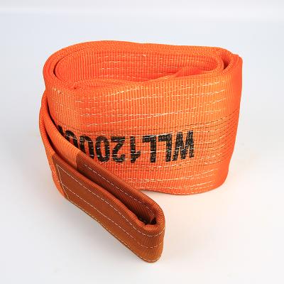 China 12 Ton Nylon Material Webbing Sling Goods / Car Lifting Tow Strap Strict Quality Control for sale