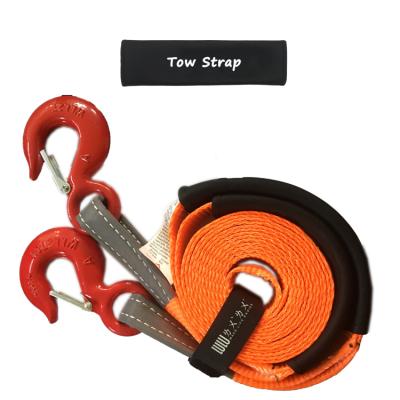 China LULU Car Tow Cable 5m5T 11000LBS Car Towing Strap with 2 Heavy Duty Hooks for sale