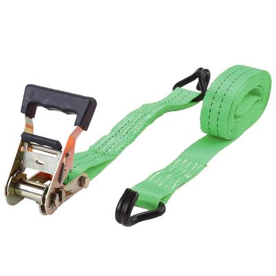 China Black Coated Polyester 1.5 Inch 4400lbs Double J-Hook Lashing Belt Cargo Lashing Strap for sale