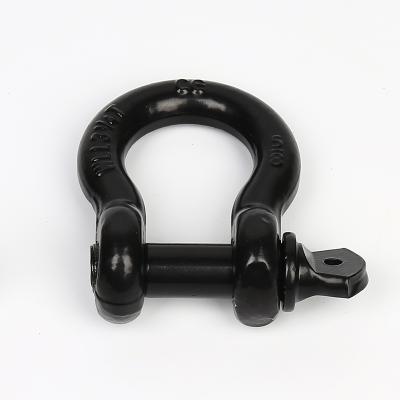 China ALLOY STEEL Custom Size Forged Steel US Type Black Coated D-Shackle for sale