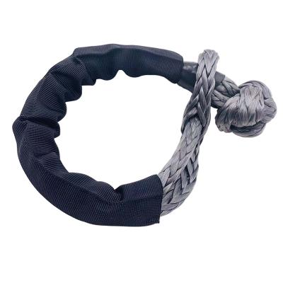 China Tow Cars Easy Grip High Breaking Strength UHMWPE Braided Soft Rope Shackle for sale