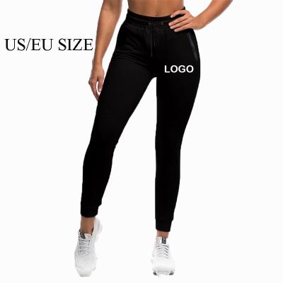 China Anti-wrinkle New Arrivals 2020 Customized Print Logo High Waist Women Long Pants Sweatpants for sale