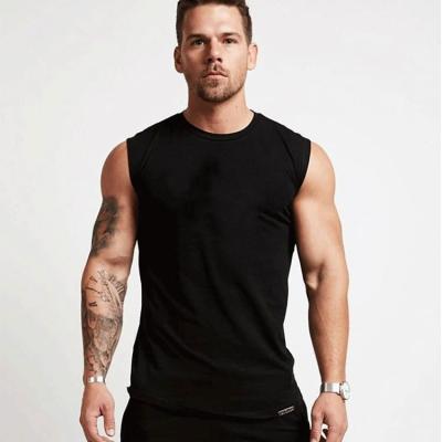 China Summer QUICK DRY Mens Breathable Black Cotton 100% Sleeveless T-Shirt Workout Fitness Tank Tops for sale