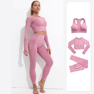 China 2021 Winter Breathable Women Pants Suit Sets 3 PCS Yoga Suit Sports Wear Women Sportswear Sets for sale