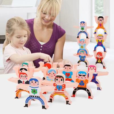 China Montessori Materials Acrobatic Troupe Blocks Plastic Stacking Game Monterossi Toys Balance Block Children Toy for sale