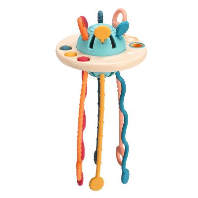 China New Baby Silicone Montessori Flying Saucer Glue Sensory Toys Finger Musical String Soft Activity Training Early Education Toys for sale