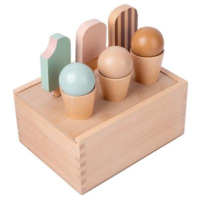 China Pretend Play Toy Set New Hot Selling Wooden Toys Pretend Ice Creatine Set Toy Wooden Toys For Kids for sale