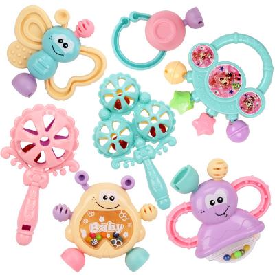 China 7Pcs Soft Sets Rattle Multi-functional Intellectual Development Handle Baby Soft Hand Emotional Early Education Toys for sale