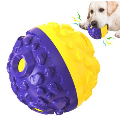 China Soft Non-Toxic Stocked Rubber Toy Ball For Dogs Puppy Cat Dog Pet Food Treat Feeder Chew Tooth Cleaning Ball for sale